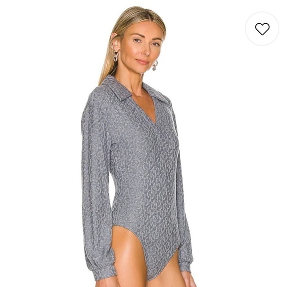ONIA Gray Polo Long Sleeve Bodysuit Size M - Picture 4 of 16
